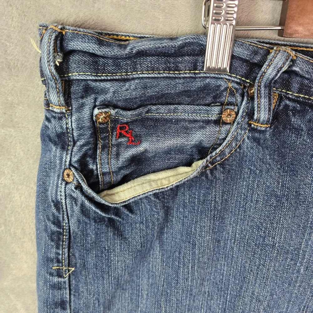 Polo Ralph Lauren 867 Classic Fit Blue Denim Jeans Mens 42x32 Dark Wash Cotton